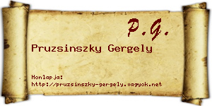 Pruzsinszky Gergely névjegykártya